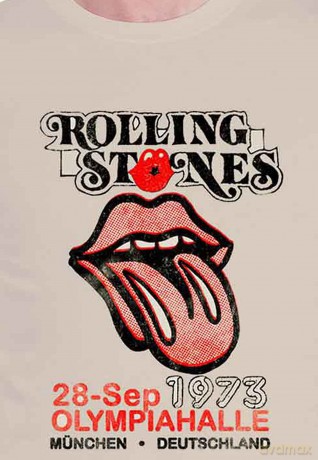 Rolling Stones - The: The Rolling Stones Unisex T-Shirt: Munich '73 (Sand) (X-Large)