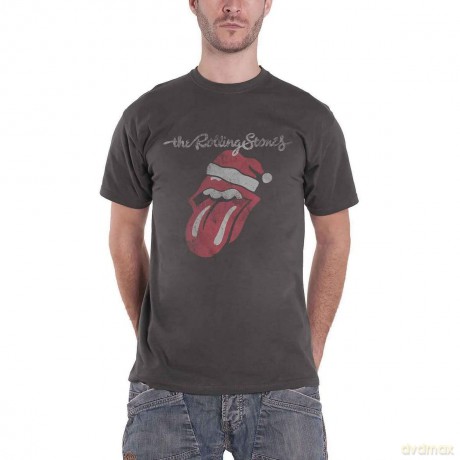 Rolling Stones - The: The Rolling Stones Unisex T-Shirt: Santa Lick (Black) (X-Large)