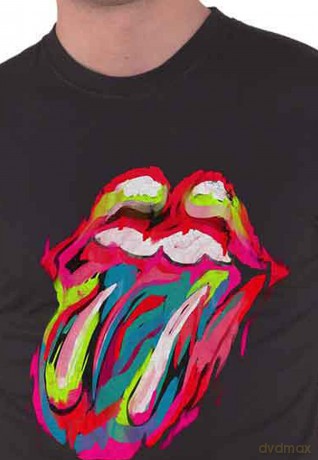 Rolling Stones - The: The Rolling Stones Unisex T-Shirt: Sixty Brushstroke Tongue (Black) (X-Large)