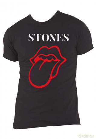 Rolling Stones - The: The Rolling Stones Unisex T-Shirt: Sixty Classic Vintage Tongue (Black) (Large)