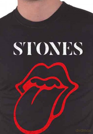 Rolling Stones - The: The Rolling Stones Unisex T-Shirt: Sixty Classic Vintage Tongue (Black) (Small)