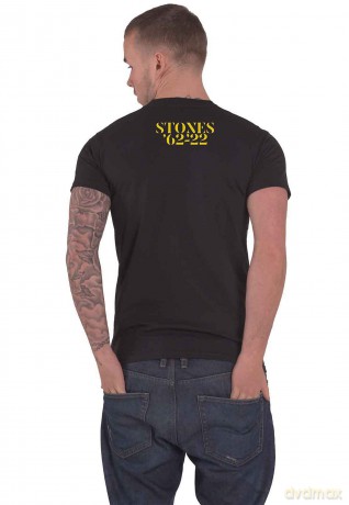 Rolling Stones - The: The Rolling Stones Unisex T-Shirt: Sixty Cyberdelic Tongue (Black) (Back Print) (Small)