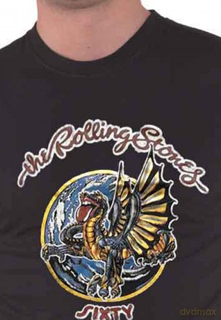 Rolling Stones - The: The Rolling Stones Unisex T-Shirt: Sixty Dragon Globe (Black) (Foiled) (Large)