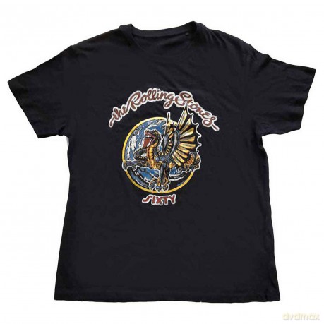 Rolling Stones - The: The Rolling Stones Unisex T-Shirt: Sixty Dragon Globe (Black) (Foiled) (Medium)