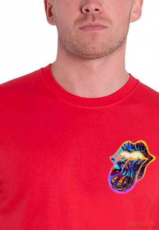 Rolling Stones - The: The Rolling Stones Unisex T-Shirt: Sixty Gradient Text (Red) (Back Print) (Medium)