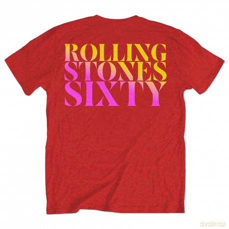 Rolling Stones - The: The Rolling Stones Unisex T-Shirt: Sixty Gradient Text (Red) (Back Print) (X-Large)