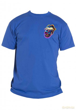 Rolling Stones - The: The Rolling Stones Unisex T-Shirt: Sixty Gradient Text (Royal Blue) (Back Print) (Medium)