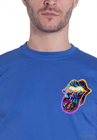 Rolling Stones - The: The Rolling Stones Unisex T-Shirt: Sixty Gradient Text (Royal Blue) (Back Print) (Medium)