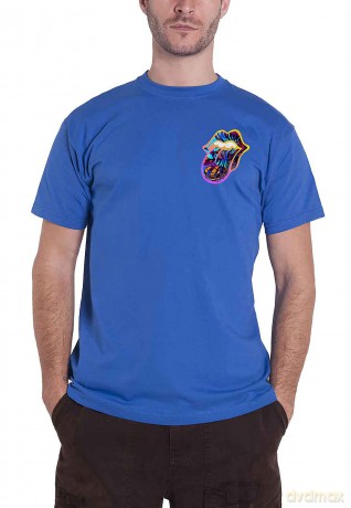 Rolling Stones - The: The Rolling Stones Unisex T-Shirt: Sixty Gradient Text (Royal Blue) (Back Print) (XX-Large)