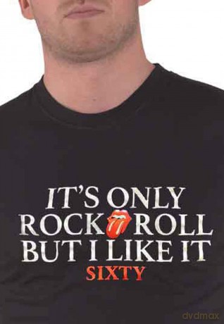 Rolling Stones - The: The Rolling Stones Unisex T-Shirt: Sixty It's only R&R but I like it (Black) (Foiled) (Large)