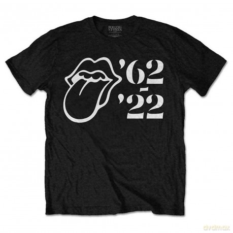 Rolling Stones - The: The Rolling Stones Unisex T-Shirt: Sixty Outline '62 - '22 (Black) (Small)