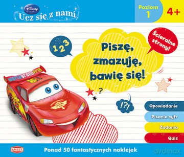 Auta Piszę Zmazuję Bawię Się Poziom 1 z Naklejkami [KSIĄŻKA]