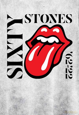 Rolling Stones - The: The Rolling Stones Unisex T-Shirt: Sixty Vertical (Grey) (Wash Collection) (Medium)