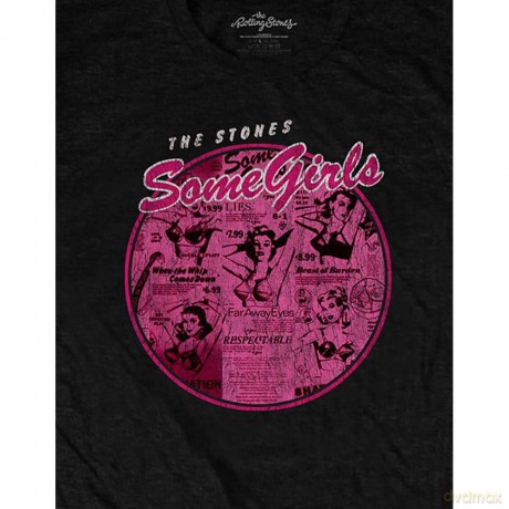 Rolling Stones - The: The Rolling Stones Unisex T-Shirt: Some Girls Circle V.2. (Black) (Medium)