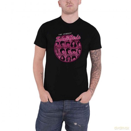 Rolling Stones - The: The Rolling Stones Unisex T-Shirt: Some Girls Circle Version 1 (Black) (Medium)