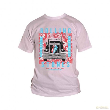 Rolling Stones - The: The Rolling Stones Unisex T-Shirt: Steel Wheels (White) (Large)