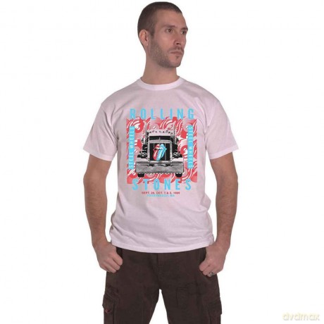 Rolling Stones - The: The Rolling Stones Unisex T-Shirt: Steel Wheels (White) (Large)
