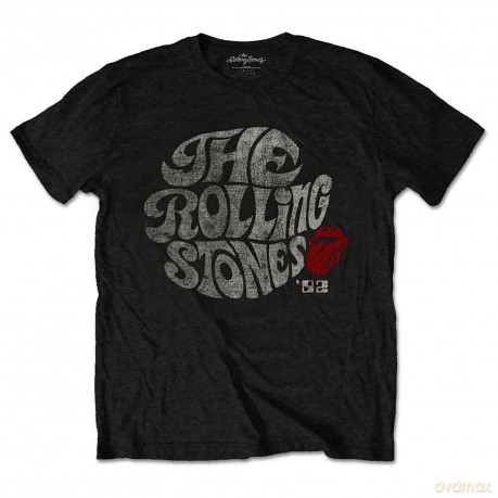 Rolling Stones - The: The Rolling Stones Unisex T-Shirt: Swirl Logo '82 (Black) (Small)