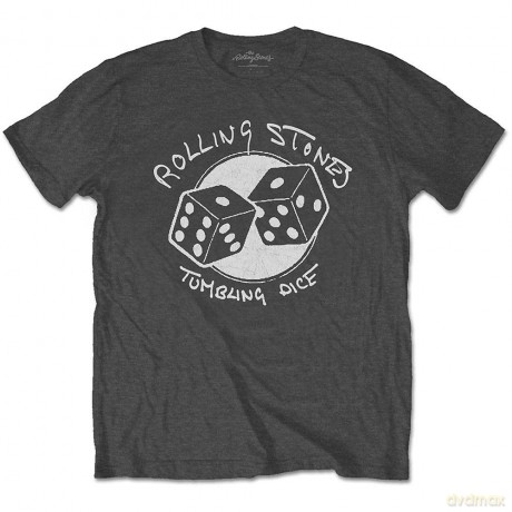 Rolling Stones - The: The Rolling Stones Unisex T-Shirt: Tumbling Dice (Charcoal Grey) (Medium)
