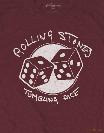 Rolling Stones - The: The Rolling Stones Unisex T-Shirt: Tumbling Dice (Maroon Red) (Large)