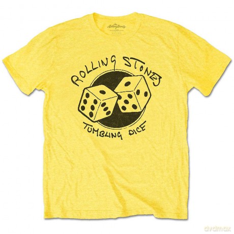 Rolling Stones - The: The Rolling Stones Unisex T-Shirt: Tumbling Dice (Yellow) (X-Large)