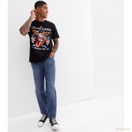 Rolling Stones - The: The Rolling Stones Unisex T-Shirt: USA Tour Eagle (Black) (Large)