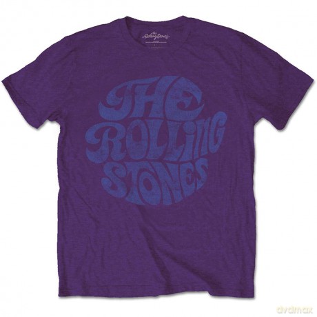 Rolling Stones - The: The Rolling Stones Unisex T-Shirt: Vintage 70s Logo (Purple) (Medium)