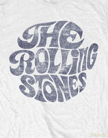 Rolling Stones - The: The Rolling Stones Unisex T-Shirt: Vintage 70s Logo (White) (Medium)