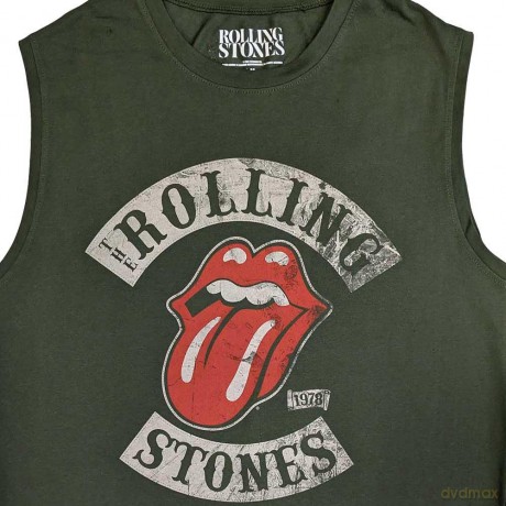 Rolling Stones - The: The Rolling Stones Unisex Tank T-Shirt: Tour 78 (Green) (Small)