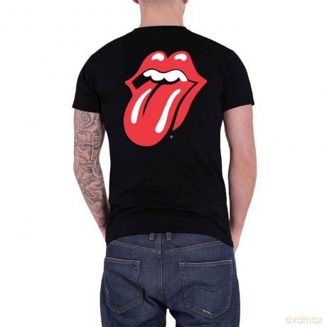 Rolling Stones - The: The Rolling Stones Unisex Tee: Classic Tongue (Back Print/Retail Pack) (Medium)