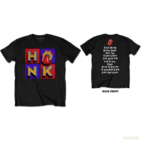 Rolling Stones - The: The Rolling Stones Unisex Tee: Honk Album Tracklist (Back Print) (XX-Large)