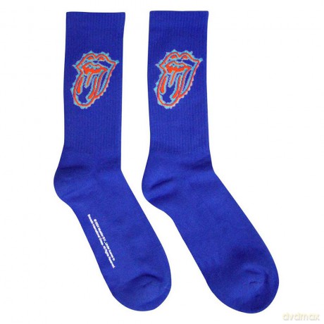 Rolling Stones - The: The Rolling Stones Unisex Terry Socks: Doodle Tongue (Blue) (UK Size 7 - 11)