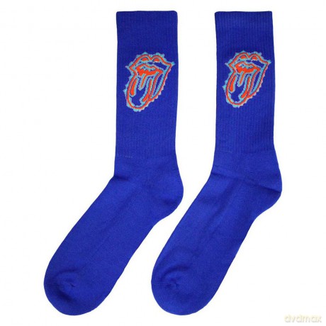 Rolling Stones - The: The Rolling Stones Unisex Terry Socks: Doodle Tongue (Blue) (UK Size 7 - 11)