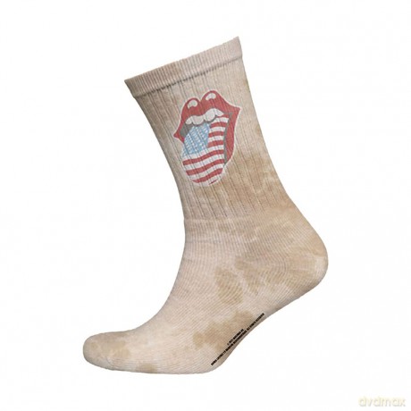 Rolling Stones - The: The Rolling Stones Unisex Terry Socks: US Tongue (Tie-Dye Effect Natural) (UK Size 7 - 11)