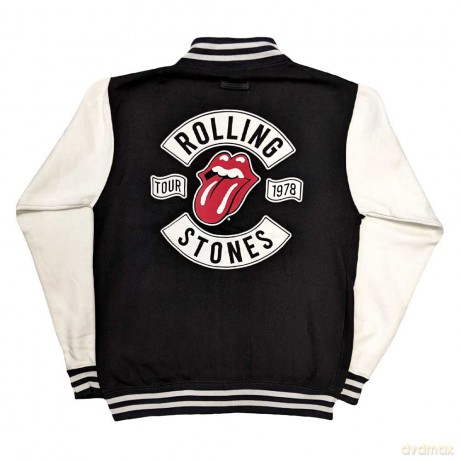 Rolling Stones - The: The Rolling Stones Unisex Varsity Jacket: Tour '78 (Back Print) (Small)