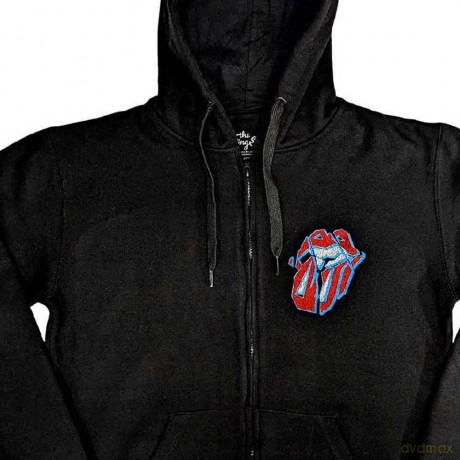 Rolling Stones - The: The Rolling Stones Unisex Zipped Hoodie: Hackney Diamonds Stars (Black) (Back Print) (X-Large)
