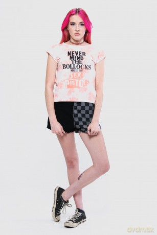 Sex Pistols - The: The Sex Pistols Ladies Crop Top: Never Mind the Bollocks (Pink) (Wash Collection) (Small)