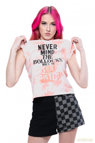 Sex Pistols - The: The Sex Pistols Ladies Crop Top: Never Mind the Bollocks (Pink) (Wash Collection) (XX-Large)