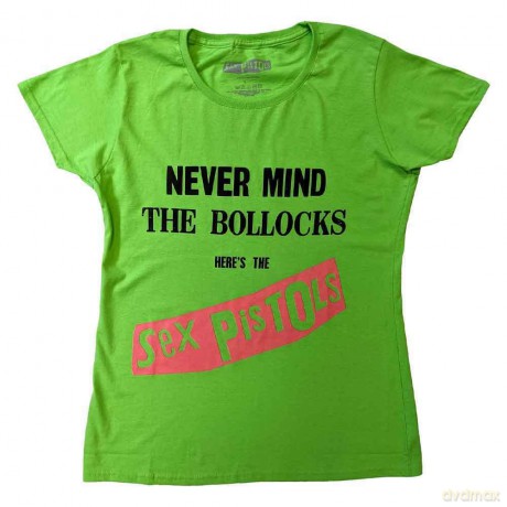 Sex Pistols - The: The Sex Pistols Ladies T-Shirt: Nevermind the B...s Original Album (Green) (Large)