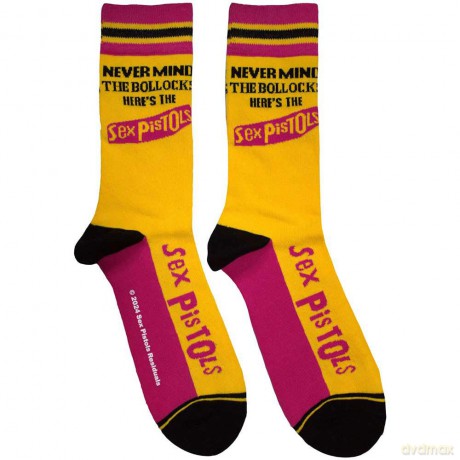 Sex Pistols - The: The Sex Pistols Unisex Ankle Socks: Never Mind The Bollocks Stripes (Yellow) (UK Size 7 - 11)