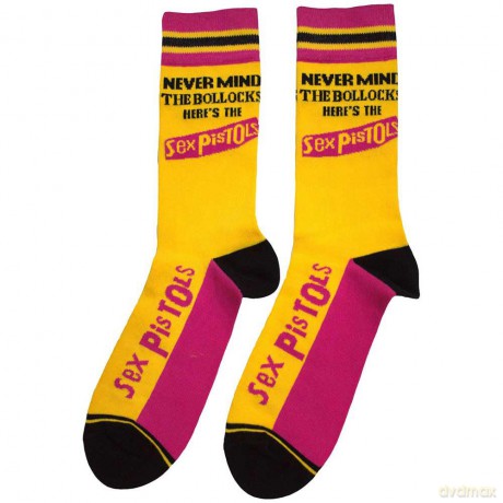 Sex Pistols - The: The Sex Pistols Unisex Ankle Socks: Never Mind The Bollocks Stripes (Yellow) (UK Size 7 - 11)
