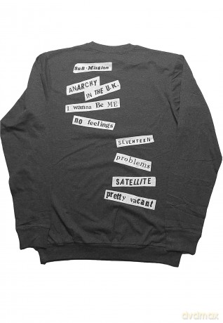 Sex Pistols - The: The Sex Pistols Unisex Long Sleeve T-Shirt: 100 Club (Charcoal Grey) (Back Print) (Large)