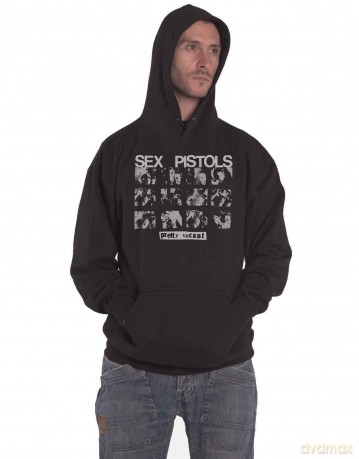 Sex Pistols - The: The Sex Pistols Unisex Pullover Hoodie: Pretty Vacant (Black) (Back Print) (Small)