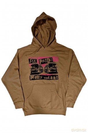 Sex Pistols - The: The Sex Pistols Unisex Pullover Hoodie: Pretty Vacant (Sand) (Small)