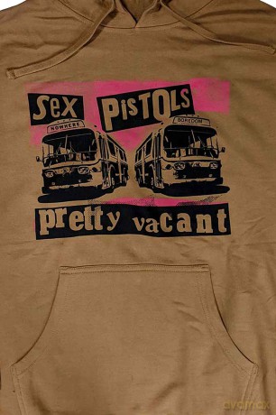 Sex Pistols - The: The Sex Pistols Unisex Pullover Hoodie: Pretty Vacant (Sand) (Small)