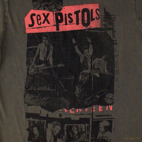 Sex Pistols - The: The Sex Pistols Unisex Stone Wash T-Shirt: Photo Collage (Green) (Small)