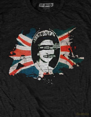 Sex Pistols - The: The Sex Pistols Unisex T-Shirt: God Save The Queen Flag (Black) (X-Large)