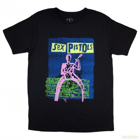 Sex Pistols - The: The Sex Pistols Unisex T-Shirt: Guitar Cartoon (Black) (Small)