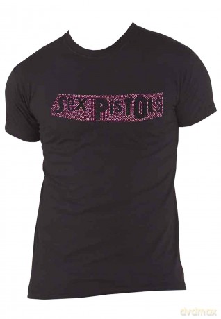 Sex Pistols - The: The Sex Pistols Unisex T-Shirt: Logo (Black) (Embellished) (Medium)