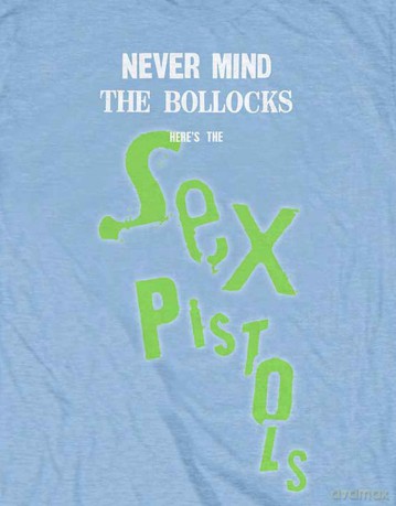 Sex Pistols - The: The Sex Pistols Unisex T-Shirt: Never Mind The Bollocks Drop Logo (Light Blue) (Large)